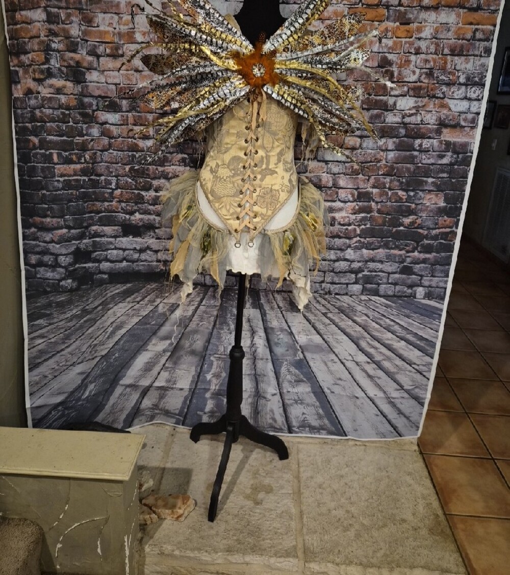 Moresca Gold and Cream Fairy Bodice/Corset Costume Dress - Picture 9 of 16